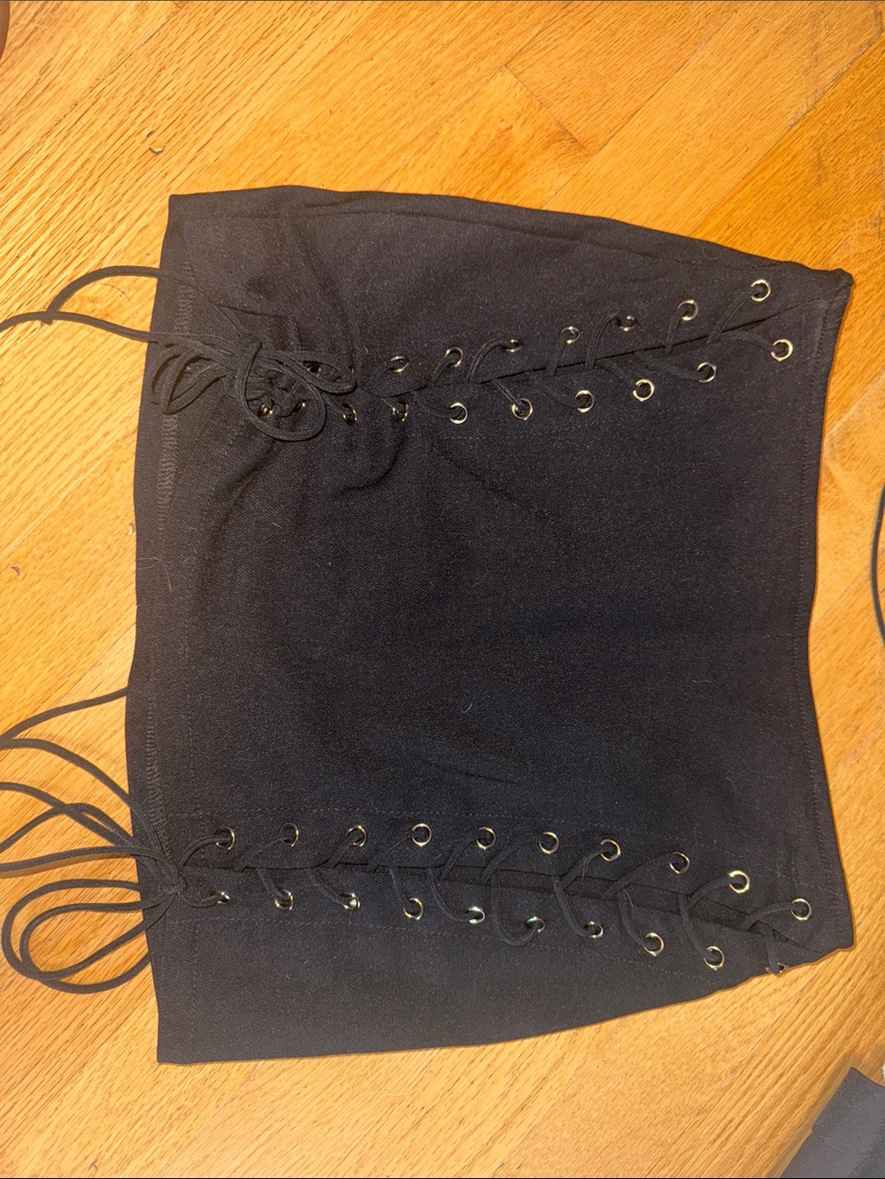 Black Lace-Up Mini Skirt - Women's